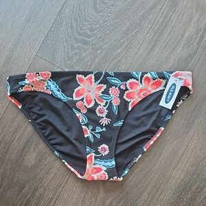 Old Navy Black Floral Bikini Bottoms